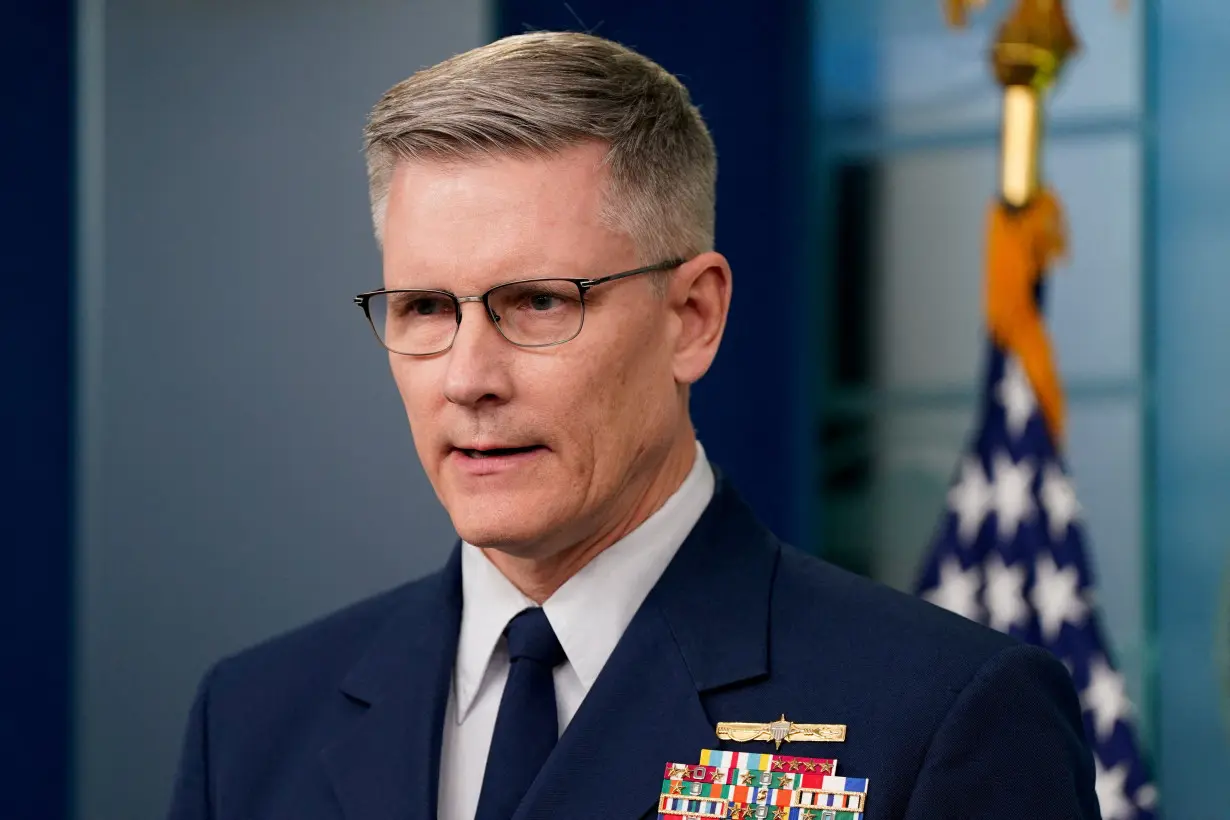 FILE PHOTO: U.S. Coast Guard Vice Admiral Peter Gautier speaks at the White House after the collapse of the Francis Scott Key Bridge in Baltimore