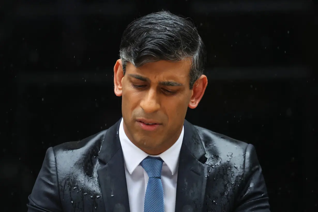 British PM Sunak calls for a general election, at Downing Street, in London