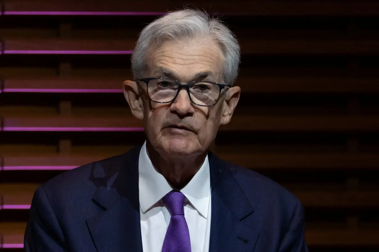 FILE PHOTO: U.S. Federal Reserve Chair Jerome Powell speaks at the 2024 Business, Government & Society Forum at the Stanford Graduate School of Business.