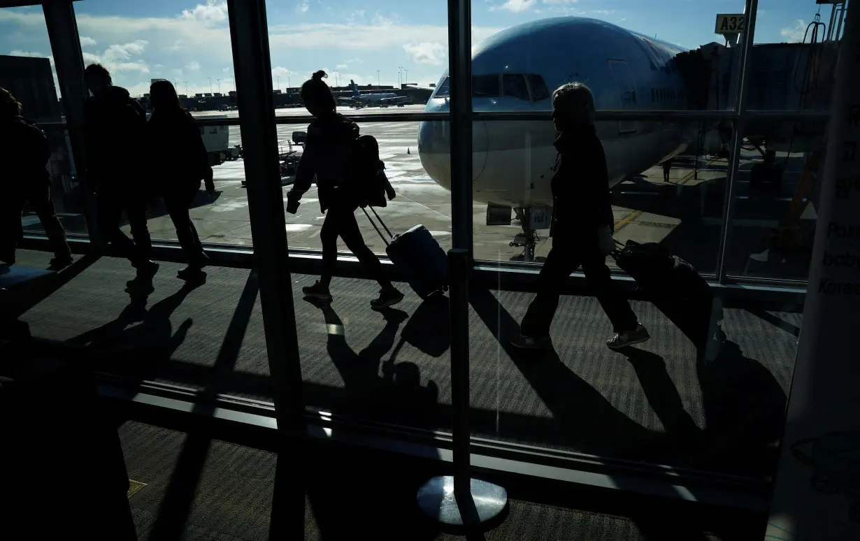 Thanksgivng Holiday travel at Washington Dulles Airport in Virginia