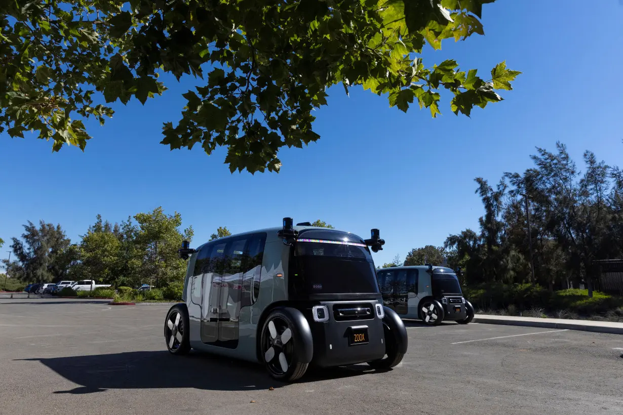 Media tour at the assembly line factory of Zoox, a self-driving vehicle owned by Amazon, in Fremont