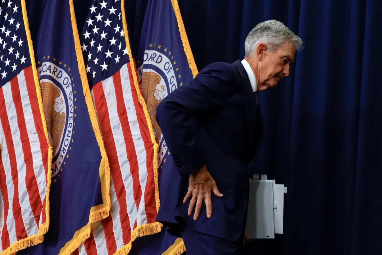 FILE PHOTO: U.S. Federal Reserve Chair Jerome Powell delivers remarks during a press conference, in Washington