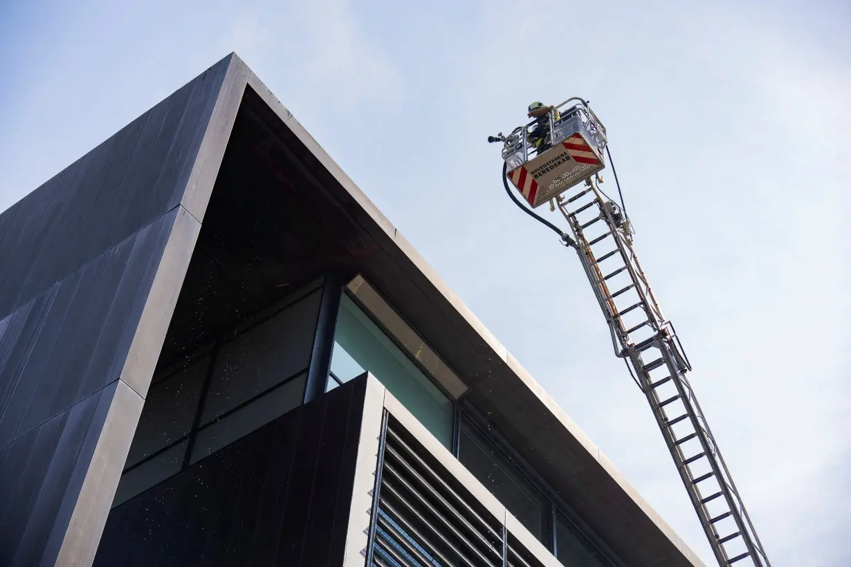 Fire on the roof of the Ministry of Taxation, in Copenhagen