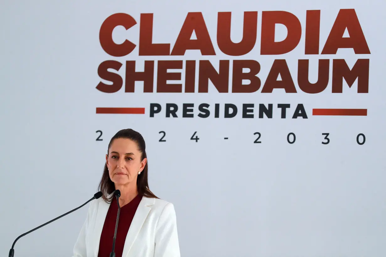 Mexico's President-elect Claudia Sheinbaum holds a press conference in Mexico City