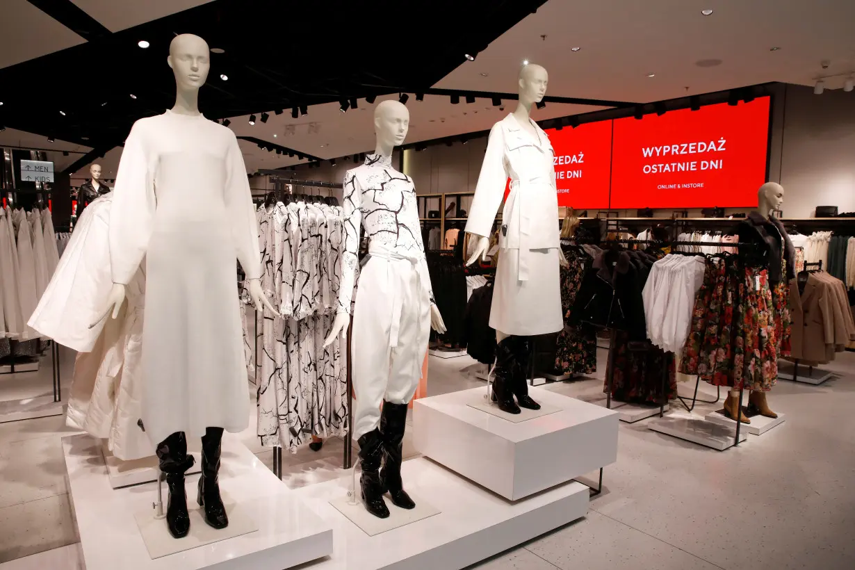 FILE PHOTO: Clothes are displayed on the mannequins at Polish fashion retailer LPP brand Reserved shop in Warsaw