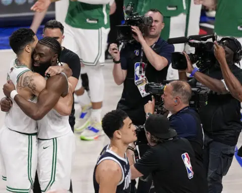 Tatum, Brown help Celtics hold off huge Dallas rally for 106-99 win, 3-0 lead in NBA Finals