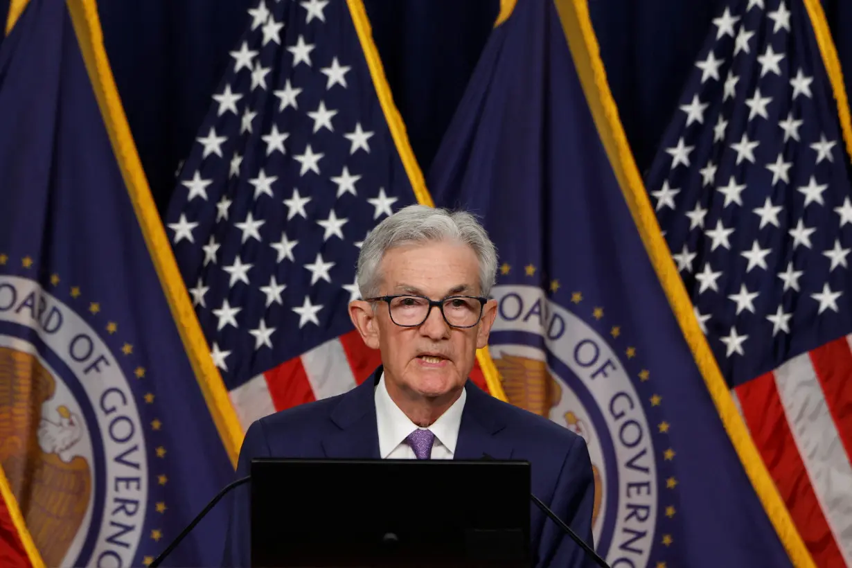 U.S. Federal Reserve Chair Jerome Powell delivers remarks during a press conference, in Washington