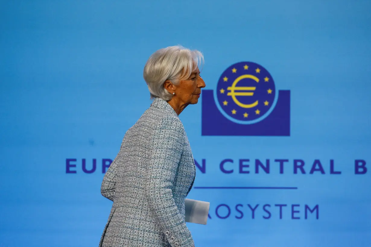 ECB's Lagarde attends a press conference