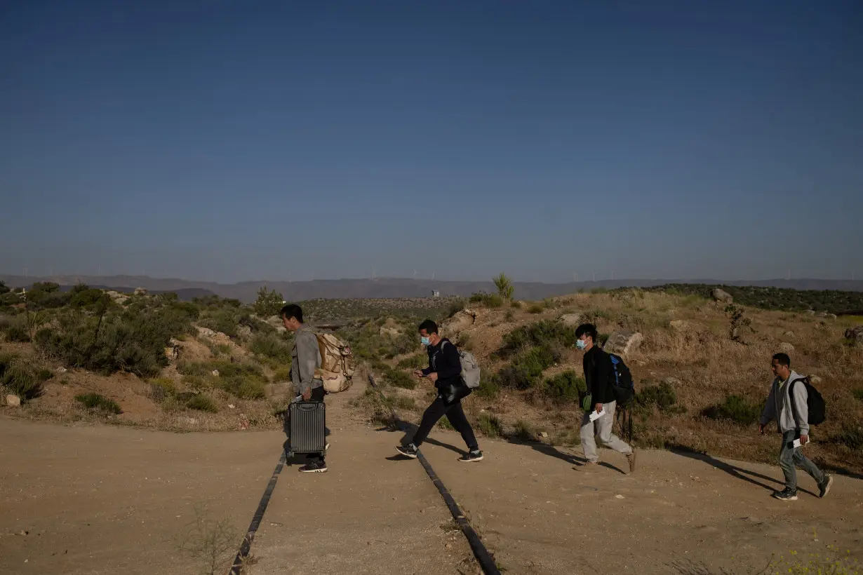 Migrants from China enter the United States from Mexico in Jacumba Hot Springs