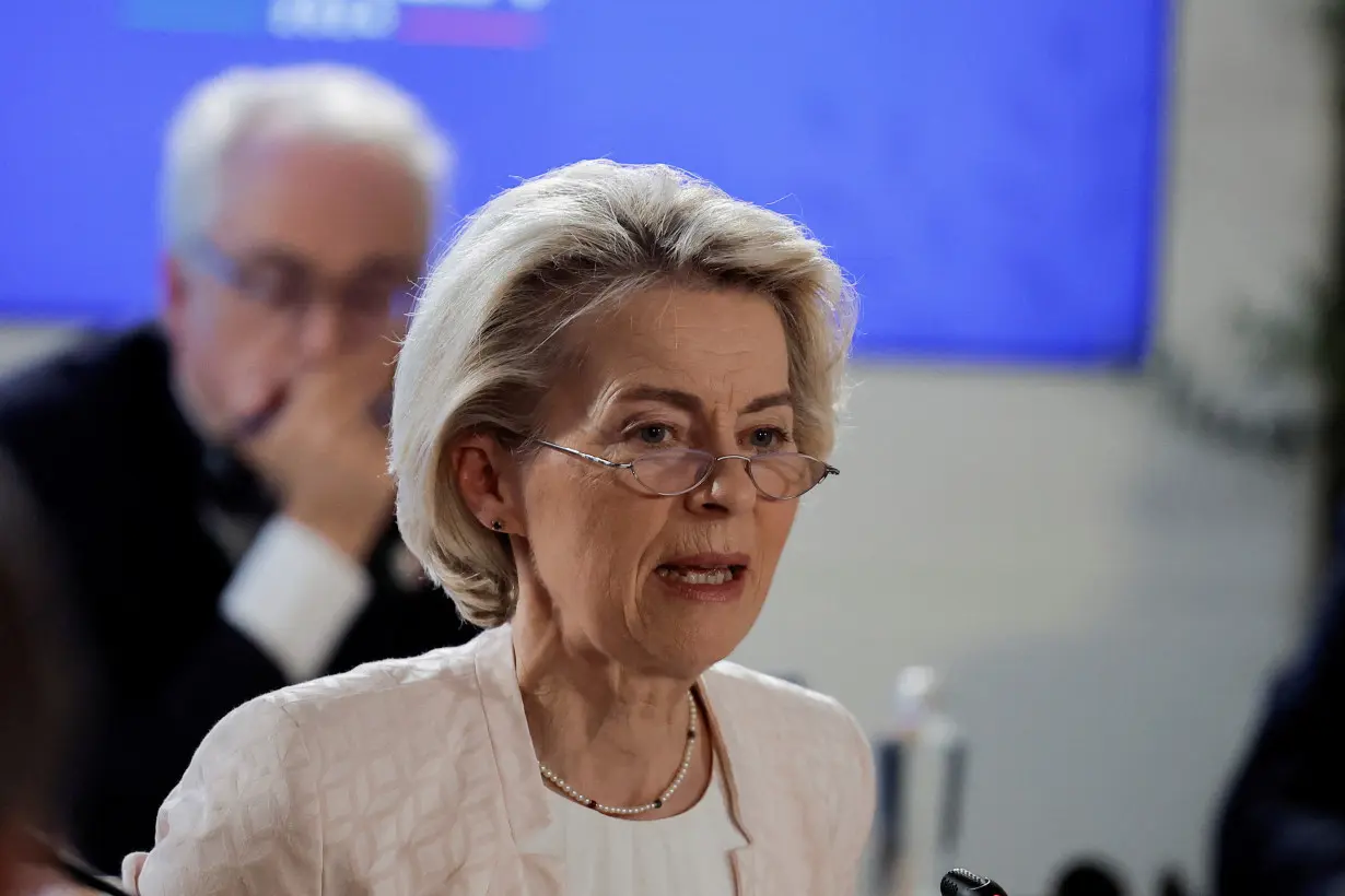 FILE PHOTO: European Commission President Ursula von der Leyen attends an event in Italy