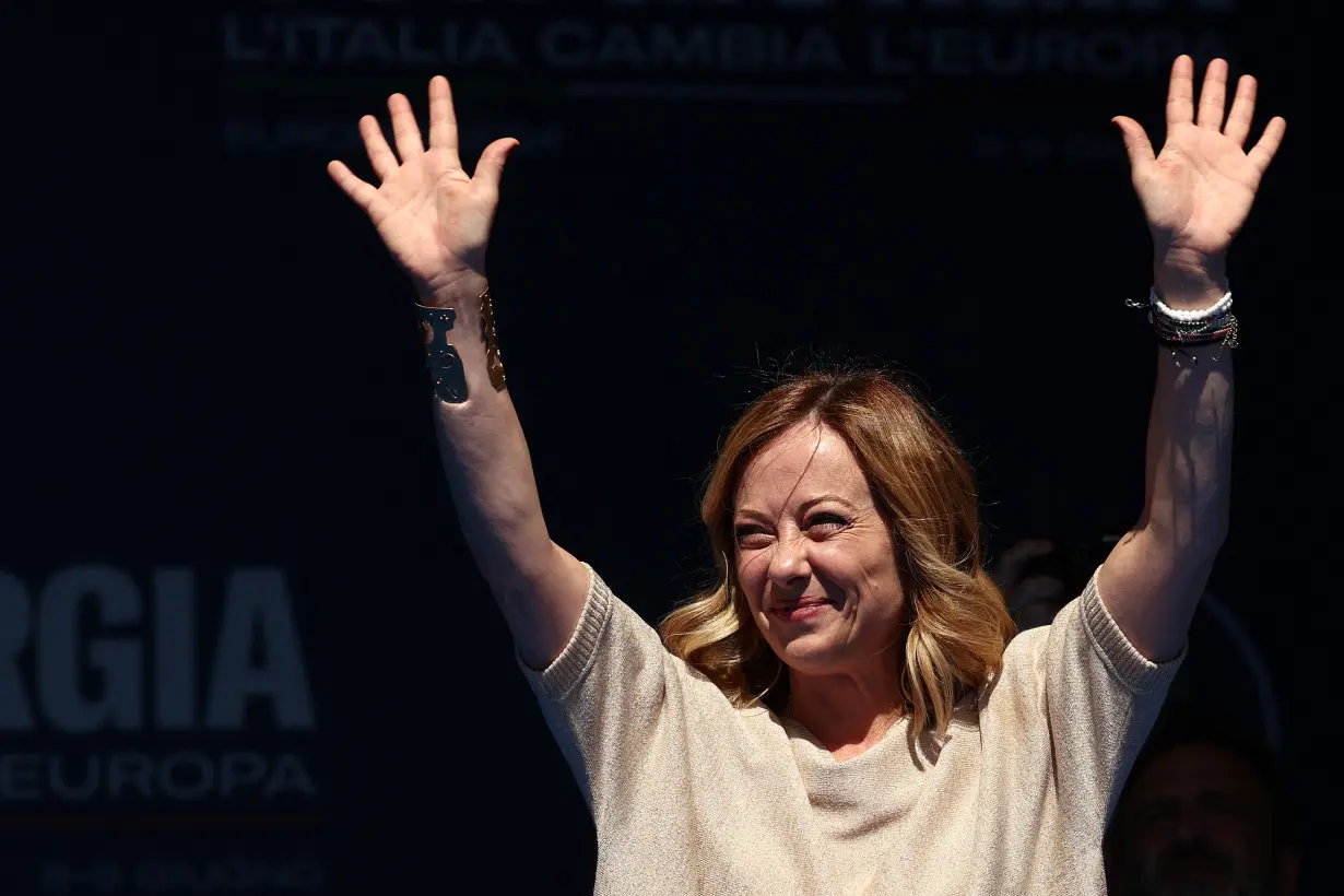 Italian Prime Minister Giorgia Meloni holds final rally for European Parliament Elections in Rome