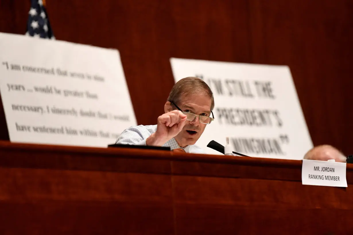 FILE PHOTO: Rep. Jim Jordan, R-Ohio, speaks during a U.S.House Judiciary Committee, in Washington