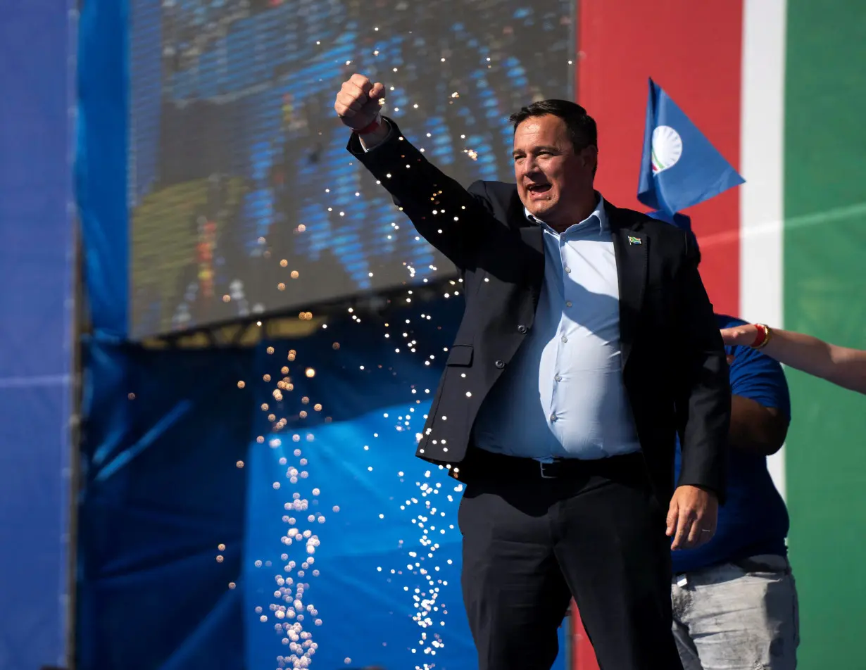 John Steenhuisen the leader of the Democratic Alliance during an election rally in Benoni