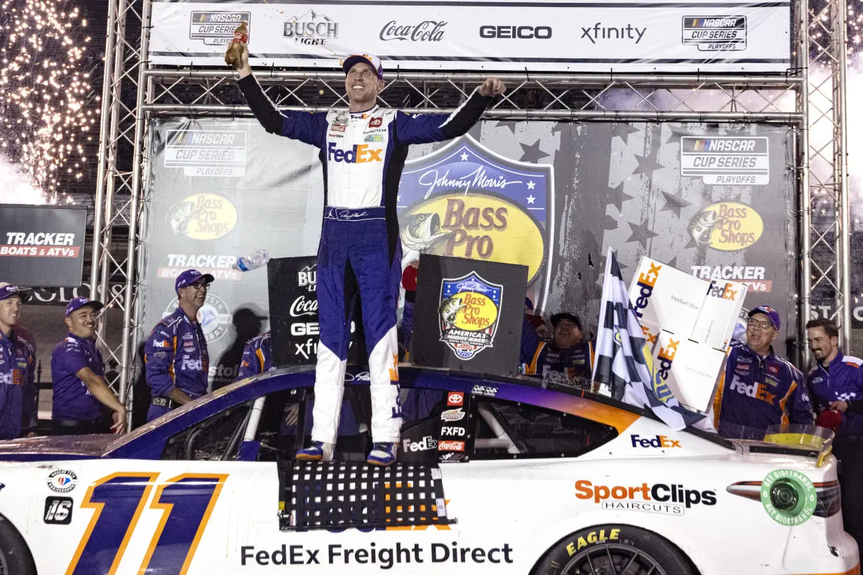 Hamlin wins at Bristol as reigning NASCAR champion Joey Logano eliminated from playoffs