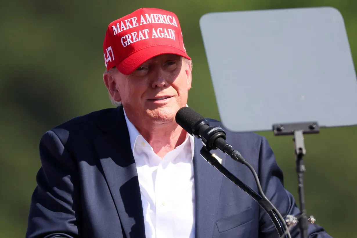 Former U.S. President and Republican presidential candidate Donald Trump holds a campaign event in Chesapeake