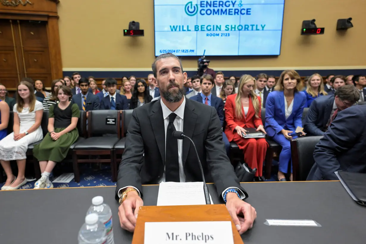 Olympic swimming great Michael Phelps, U.S. swimmer Allison Schmitt, and US Anti-Doping Agency CEO Travis Tygart testify at Capitol Hill