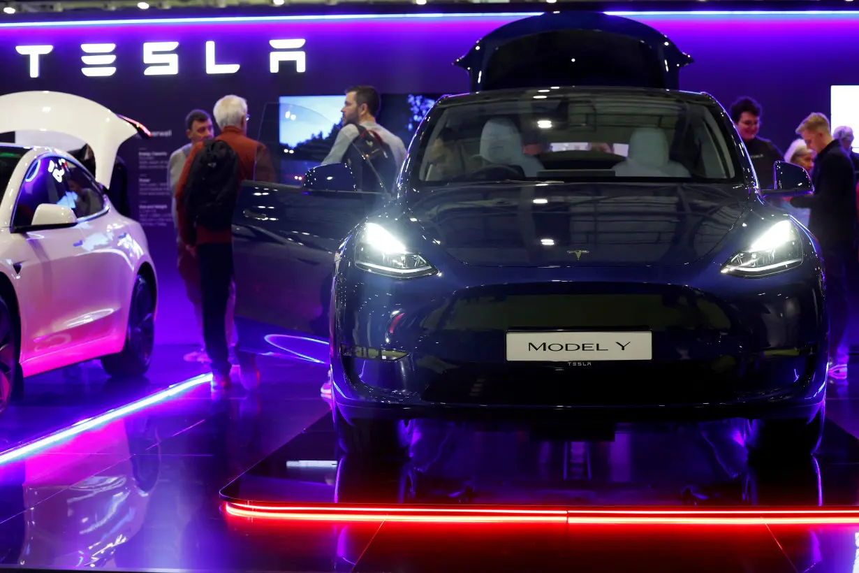 Tesla Model Y on display at the Everything Electric exhibition