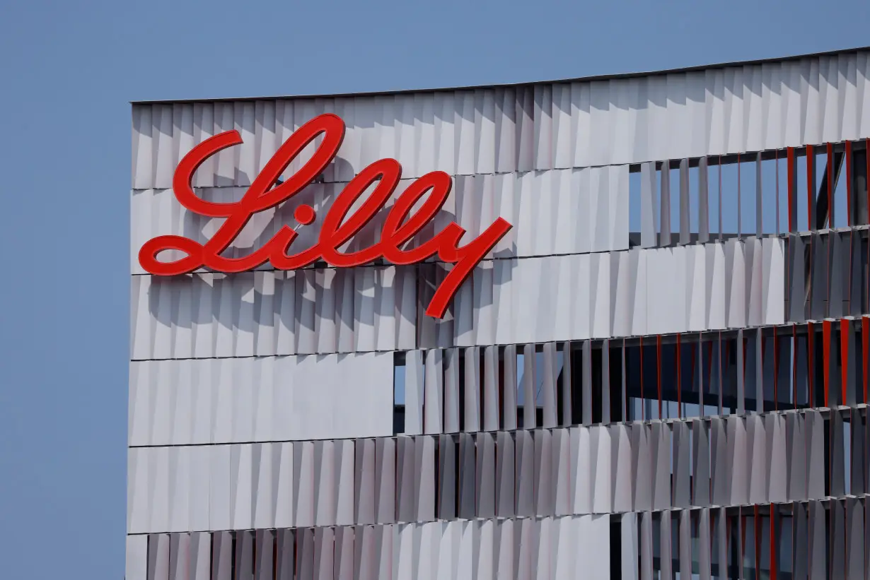 Eli Lilly logo is shown on one of their offices in San Diego