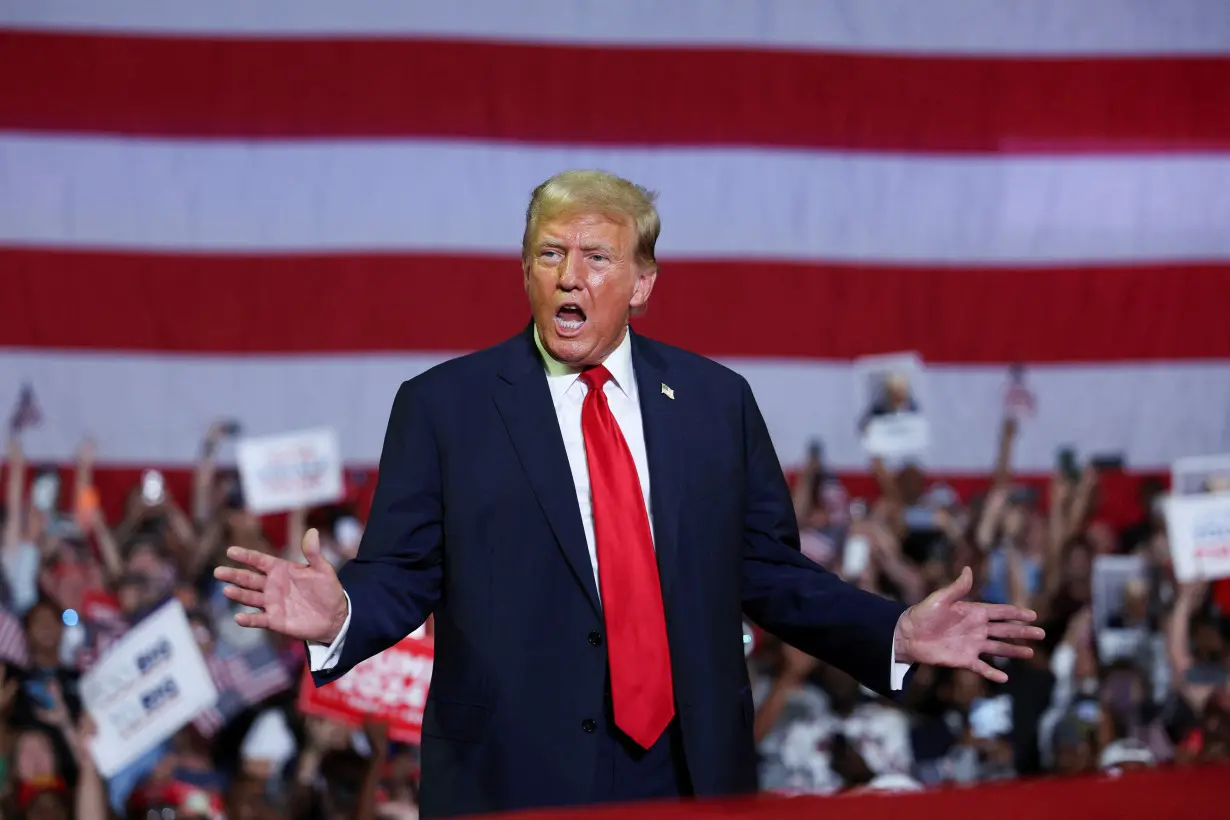 Former U.S. President and Republican presidential candidate Trump's campaign event in Philadelphia