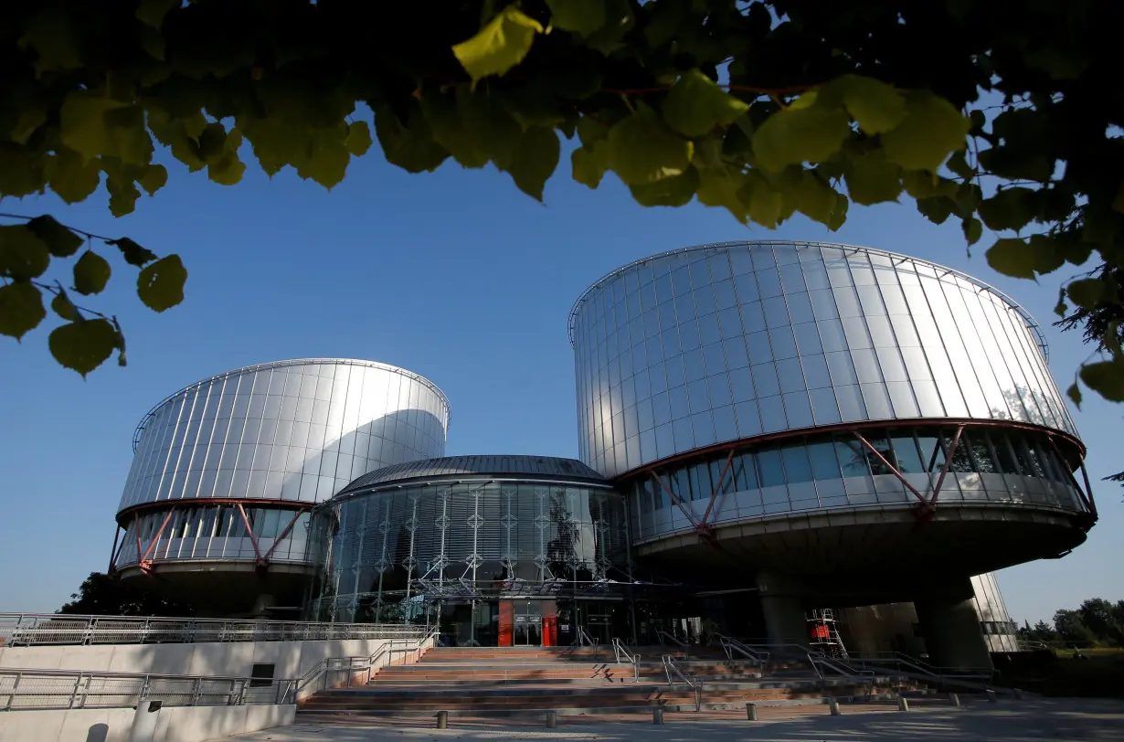 FILE PHOTO: The building of the European Court of Human Rights is seen ahead of the start of a hearing in Strasbourg