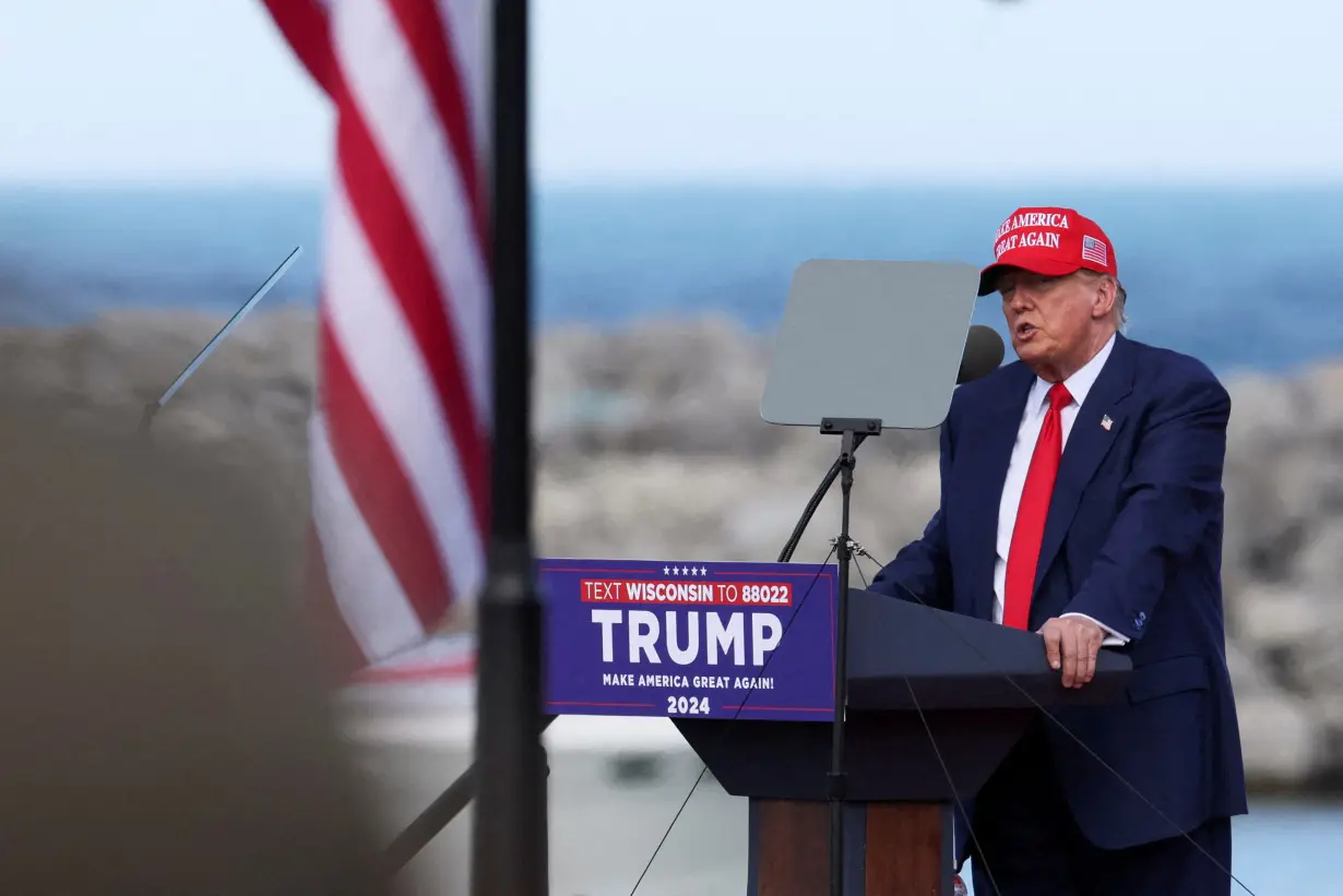 FILE PHOTO: Former U.S. President and Republican presidential candidate Trump holds a campaign event, in Racine