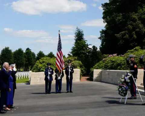 Biden visits American cemetery in France that Trump skipped