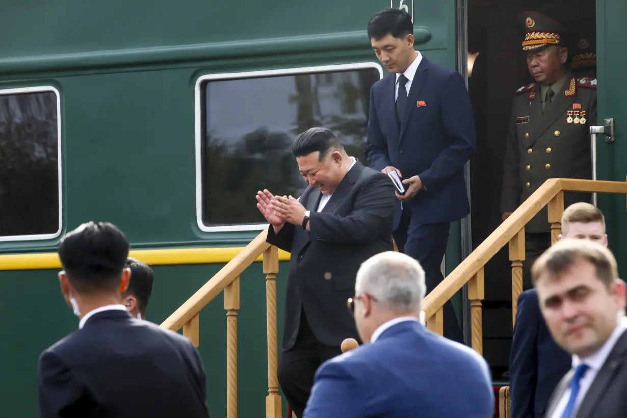 North Korea's Kim Jong Un inspects Russian bombers and a warship on a visit to Russia's Far East