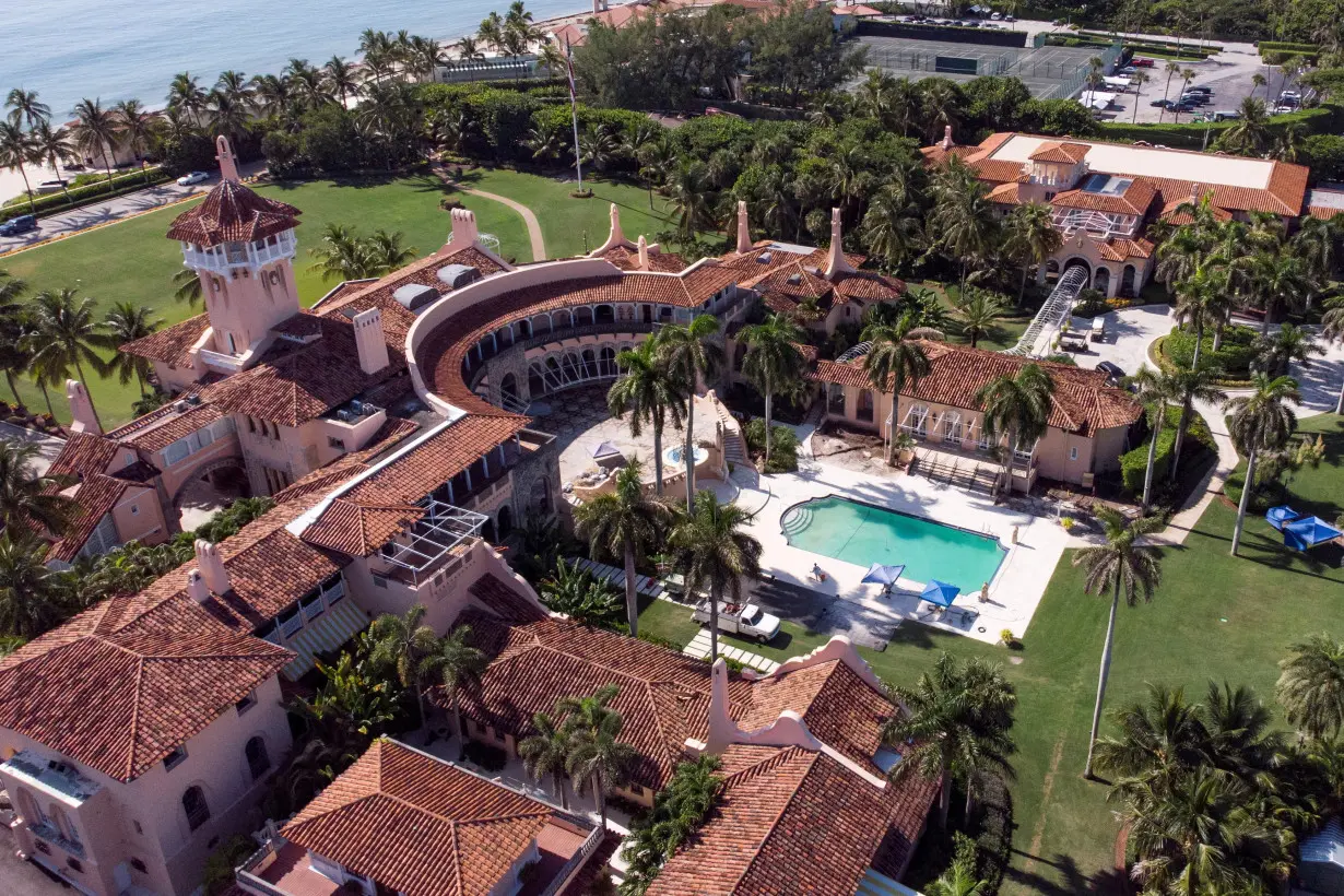 FILE PHOTO: An aerial view of former U.S. President Donald Trump's Mar-a-Lago home in Palm Beach