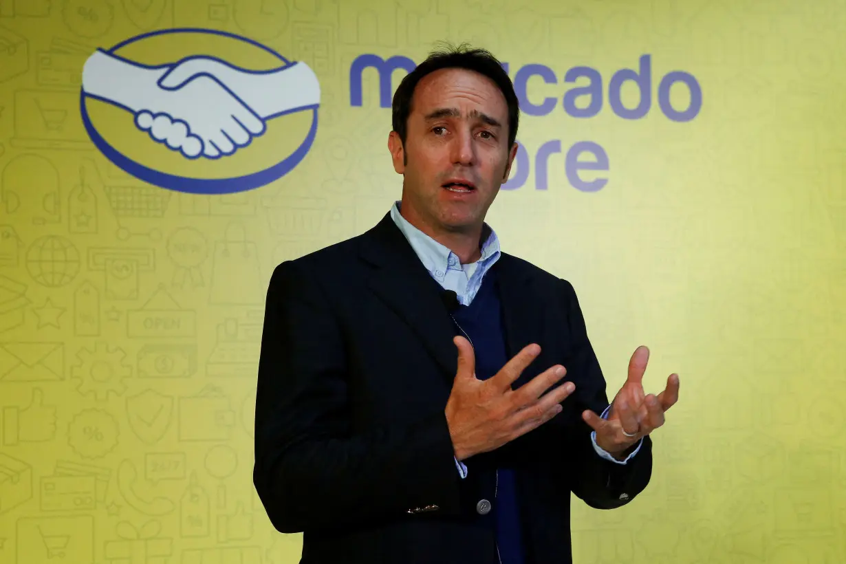 FILE PHOTO: Founder and CEO of e-commerce platform MercadoLibre Marcos Galperin speaks during a news conference in Mexico City