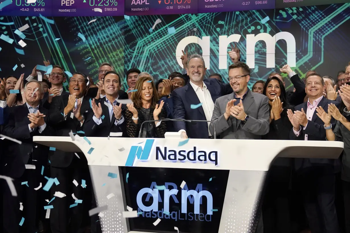 Arm Holdings shares gain nearly 25% in biggest initial public offering since late 2021