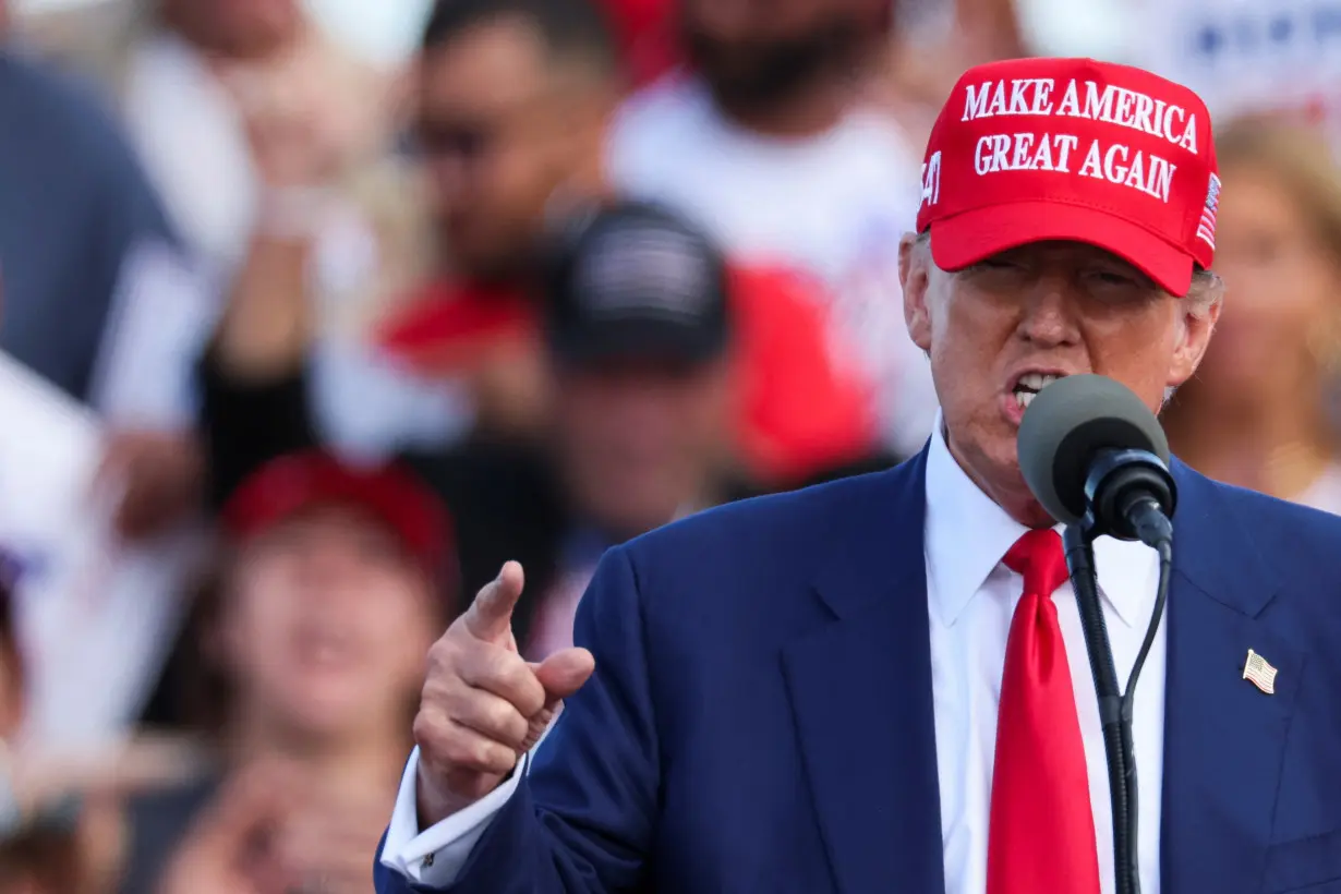 Former U.S. President and Republican presidential candidate Trump holds a campaign event, in Racine