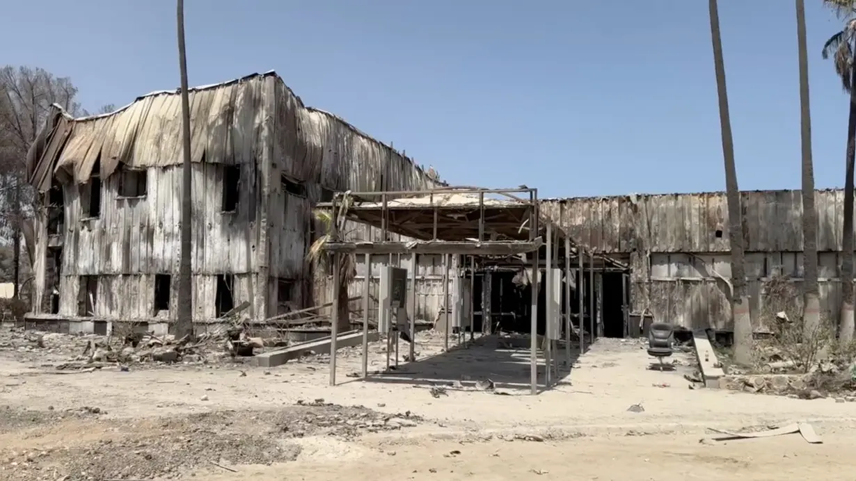 A view of the destruction at the Rafah Crossing, in Gaza