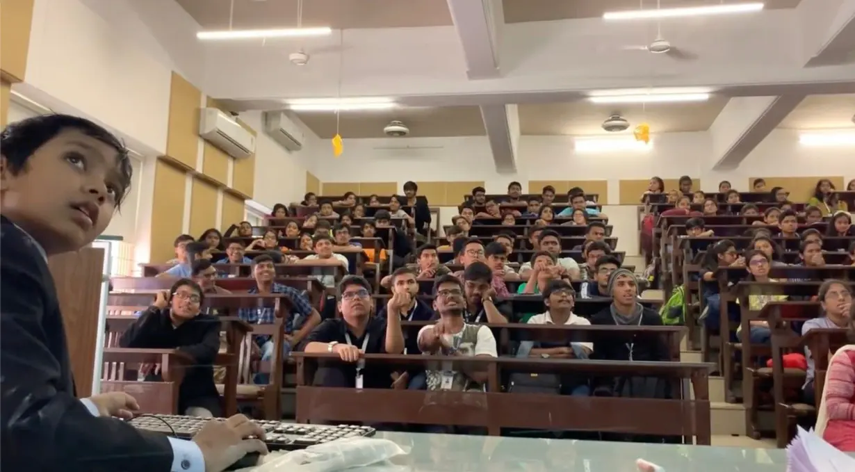Suborno Isaac Bari leads a lecture at Mumbai University in India.