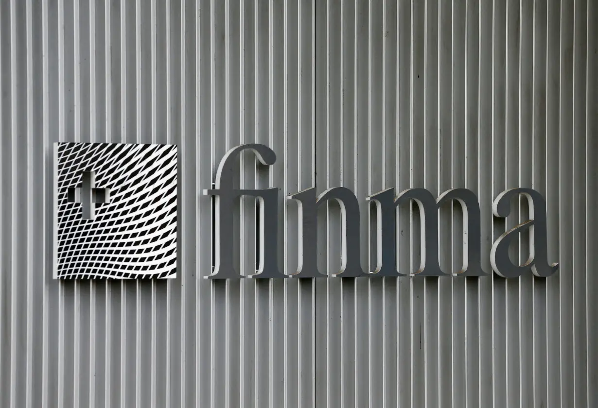 FILE PHOTO: The logo of Swiss Financial Market Supervisory Authority FINMA is seen outside their headquarters in Bern