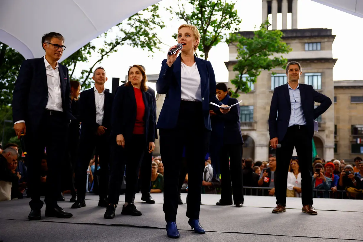 First political rally of the Nouveau Front Populaire alliance for early legislative elections