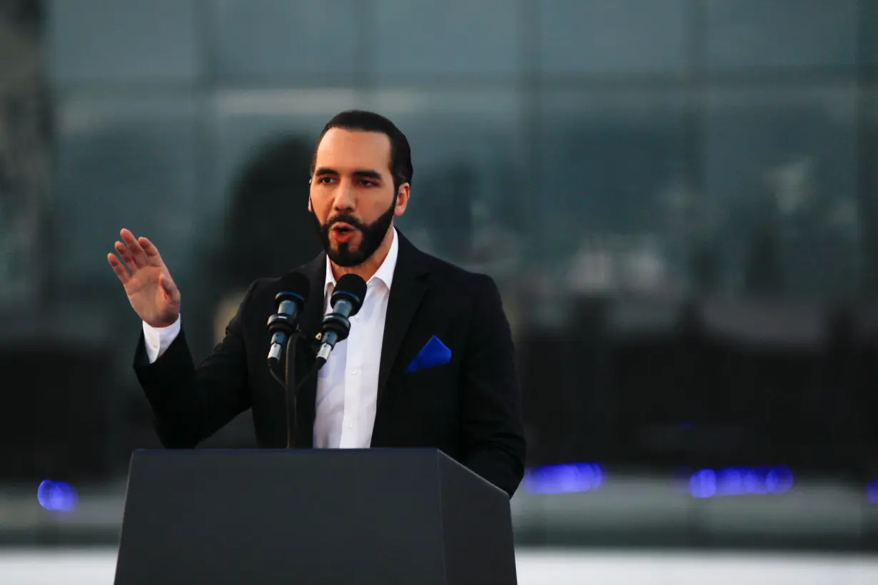 El Salvador's President Nayib Bukele takes part in the launch of Google El Salvador in San Salvador