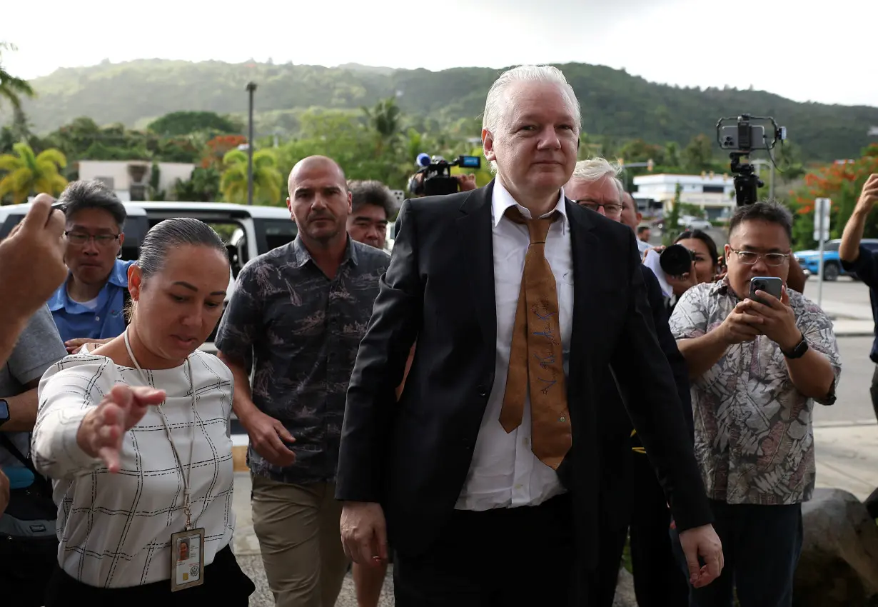 WikiLeaks founder Julian Assange appears at a U.S. District Court in Saipan