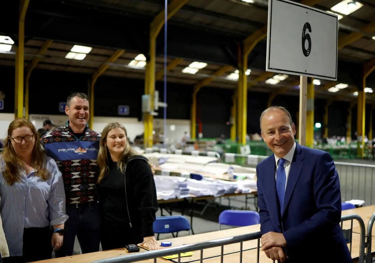 FILE PHOTO: European Parliament election vote counting, in Dublin