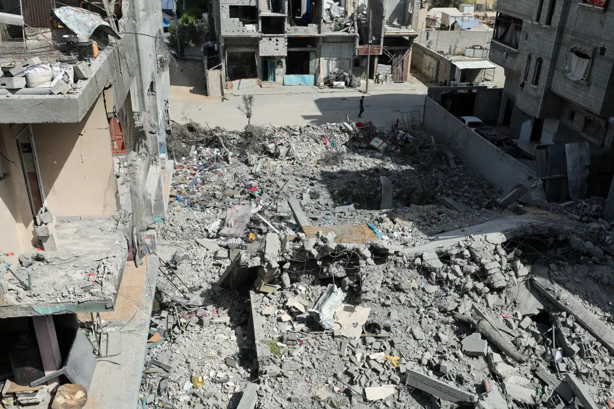 Aftermath of Israeli strikes at the area where Israeli hostages were rescued, at Nuseirat refugee camp