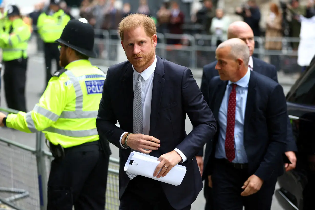 FILE PHOTO: Britain's Prince Harry, Duke of Sussex's lawsuit against a newspaper group, in London