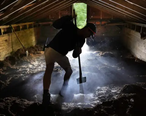 As millions sweat out the heat wave, blocks of lake ice keep these campers cool