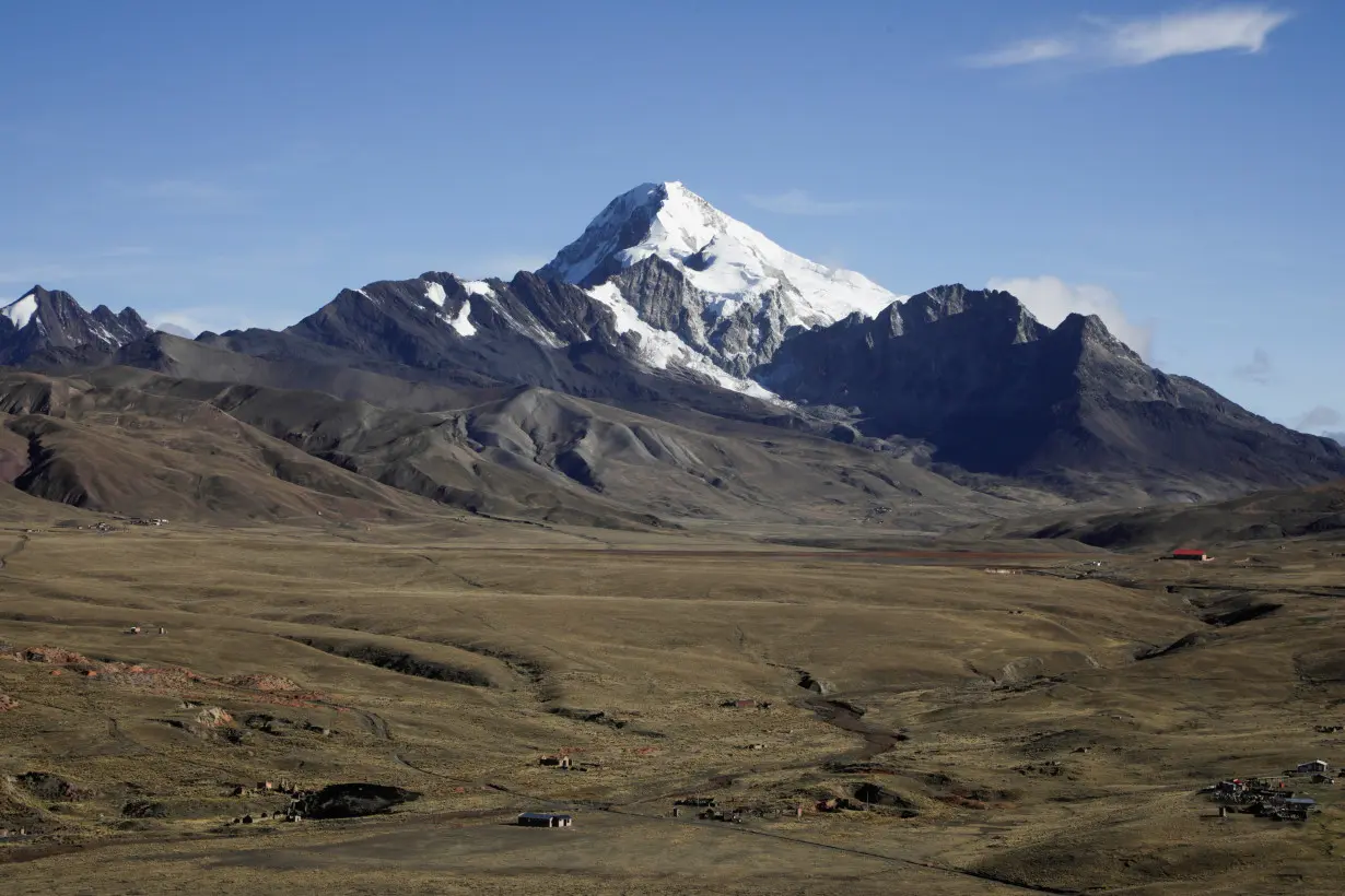 FILE PHOTO: The Huayna Potosi mountain is seen without its glaciers and with little snow, in Milluni