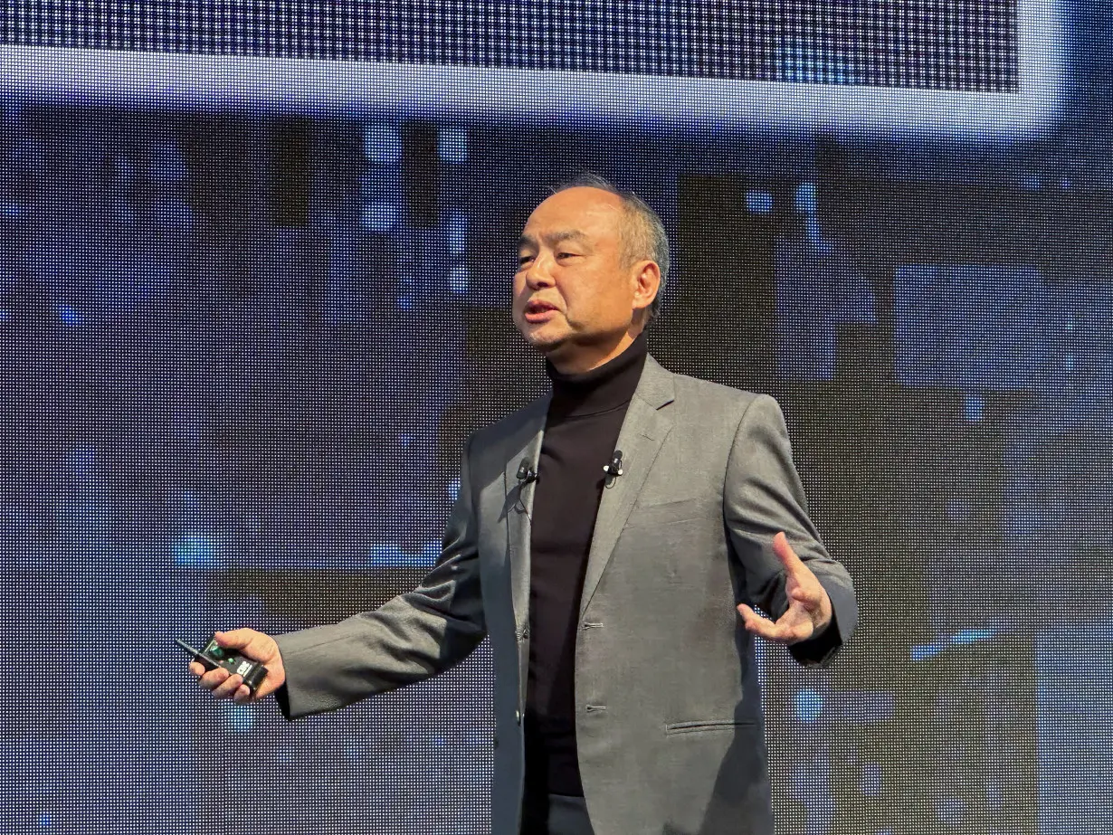 SoftBank CEO Masayoshi Son speaks at the SoftBank World 2023 corporate conference, in Tokyo