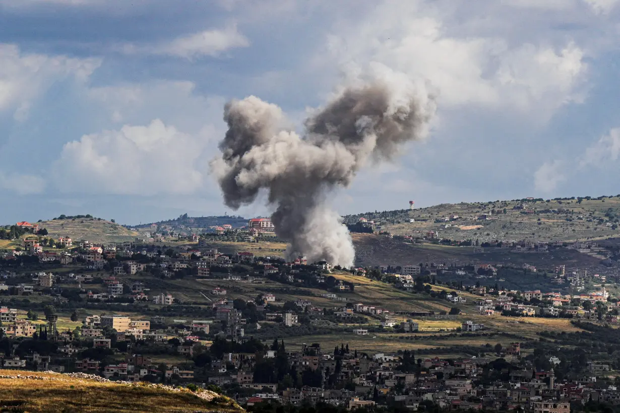 FILE PHOTO: Smoke rises above Lebanon, following an Israeli strike, amid ongoing cross-border hostilities between Hezbollah and Israeli forces, as seen from Israel's border with Lebanon