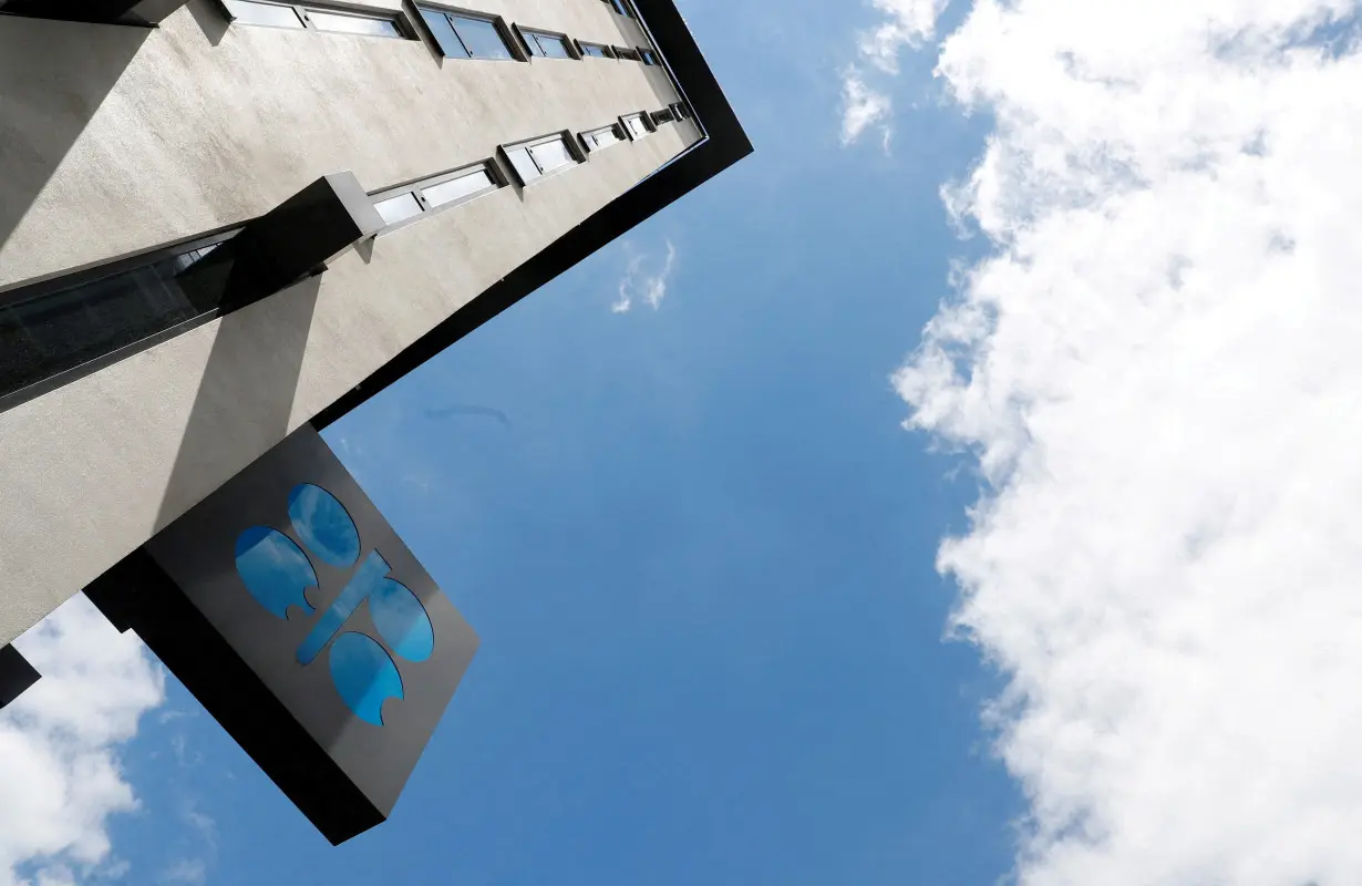 FILE PHOTO: The OPEC logo is seen at OPEC's headquarters in Vienna