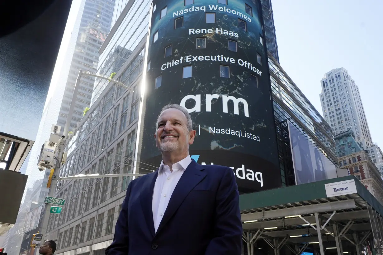 Arm Holdings shares gain nearly 25% in biggest initial public offering since late 2021