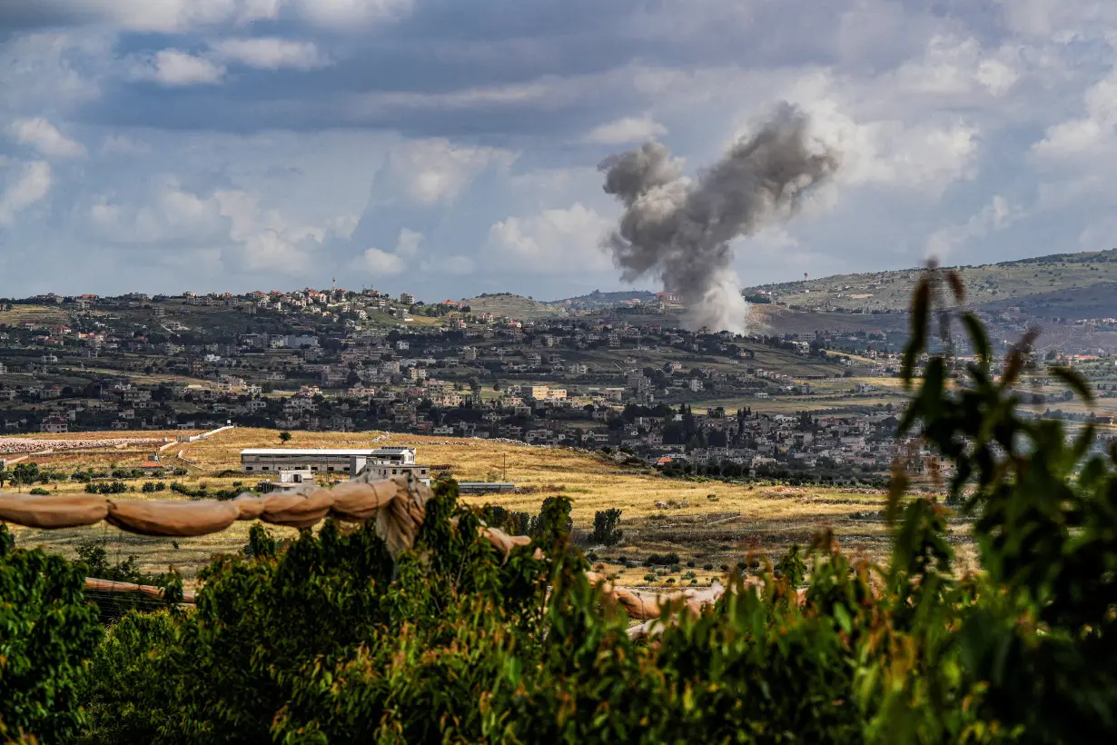 FILE PHOTO: Smoke rises above Lebanon, following an Israeli strike, amid ongoing cross-border hostilities between Hezbollah and Israeli forces, as seen from Israel's border with Lebanon