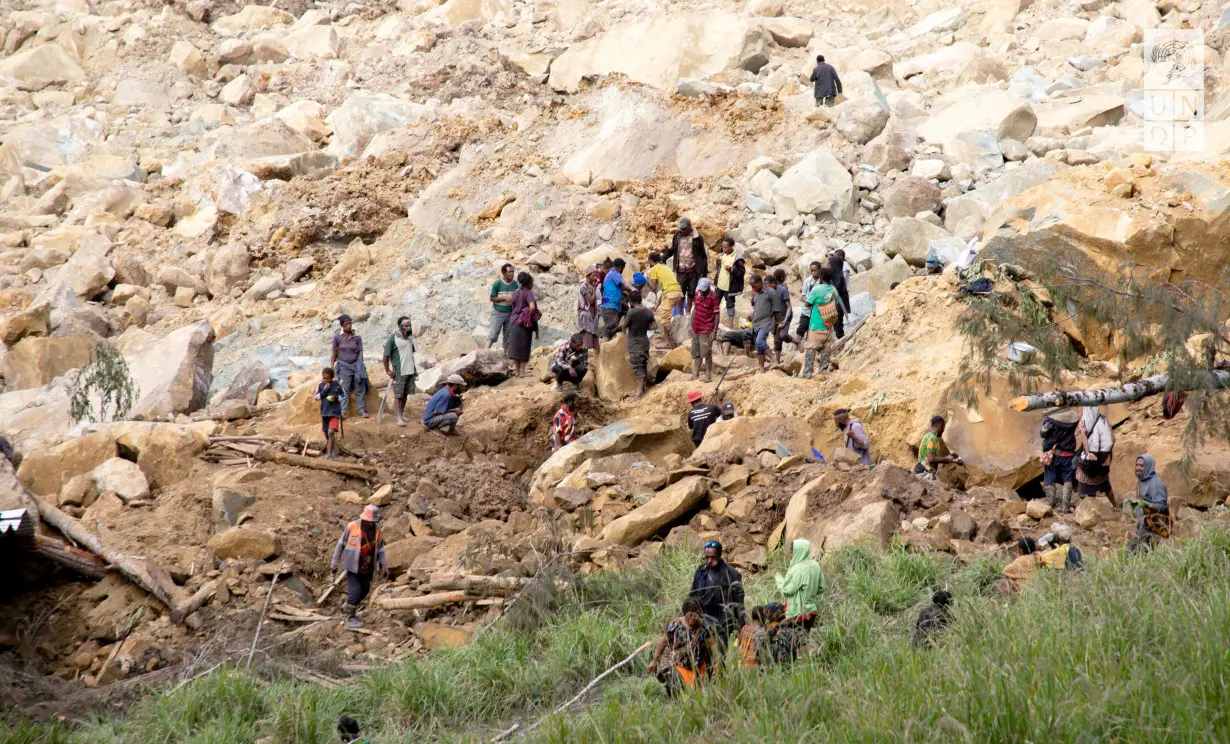 FILE PHOTO: Aftermath of a landslide in Enga Province