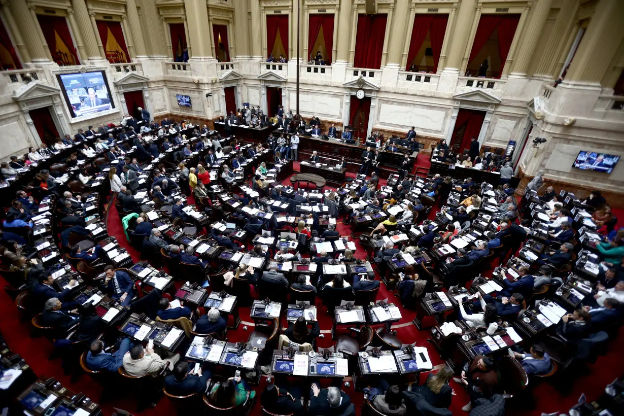 Members of Argentina's lower chamber vote on President Javier Milei's so-called 'Bases' bill, a mega- in Buenos Aires