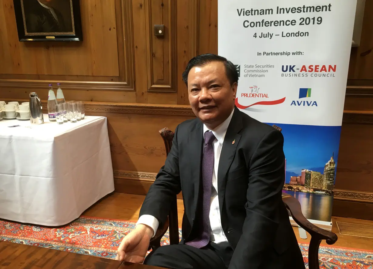 Vietnam finance minister Dinh Tien Dung speaks during an interview in London